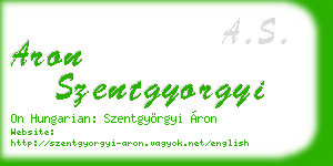 aron szentgyorgyi business card