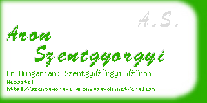 aron szentgyorgyi business card